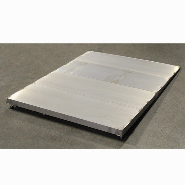 The ATH4836 aluminum threshold ramp by Prairie View Industries features slip-resistant grooved aluminum and durable welded construction. Aligns directly against a door threshold. Works for doors that swing in or out. For threshold height: 4”-6”; Length: 48”; Width: 36”; Weight: 28 lbs.; Capacity: 800 lbs.