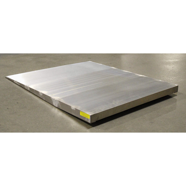 The Adjustable Threshold Ramp ATH3632 by Prairie View Industries features slip-resistant grooved aluminum & aligns directly against the door threshold. Works for doors that swing in or out. For threshold height: 3”-6”; Length: 36”; Width: 32”; Weight: 19 lbs.; Capacity: 800 lbs.