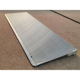 The ATH1236 adjustable threshold ramp by Prairie View Industries features slip-resistant grooved aluminum and aligns directly against door threshold. Works for doors that swing in or out. For threshold height: 1 3/8”-2”; Length: 12”; Width: 36”; 