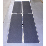 The WCR830 multifold portable ramp by Prairie View Industries is easy to set up and separates into two pieces so it’s easy to carry. Folds like a suitcase. Features an anti-slip, high-traction surface. Length: 8’; Width: 30”;