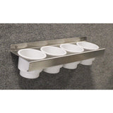 4 Can Drink Holder by Prairie View Industrires. This convenient shelf easily holds 4 drinks, keeping them safe from spilling and being lost. Sturdy aluminum construction. 17” L x 4½” W x 4¼” H